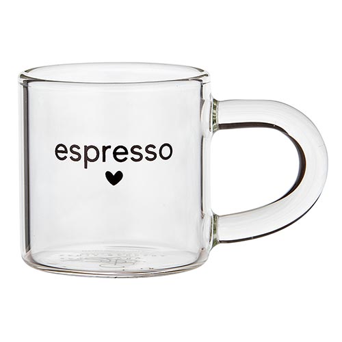 Glass Espresso Heart Cup