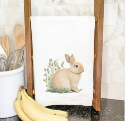Rabbit in Grass Tea Towel